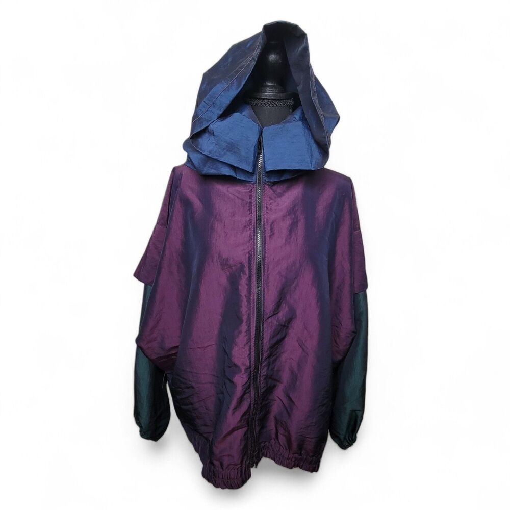 Vintage Kaos Andy Johns Jacket Medium Colorblock Oversized Hoodie 90s 80s Y2K
